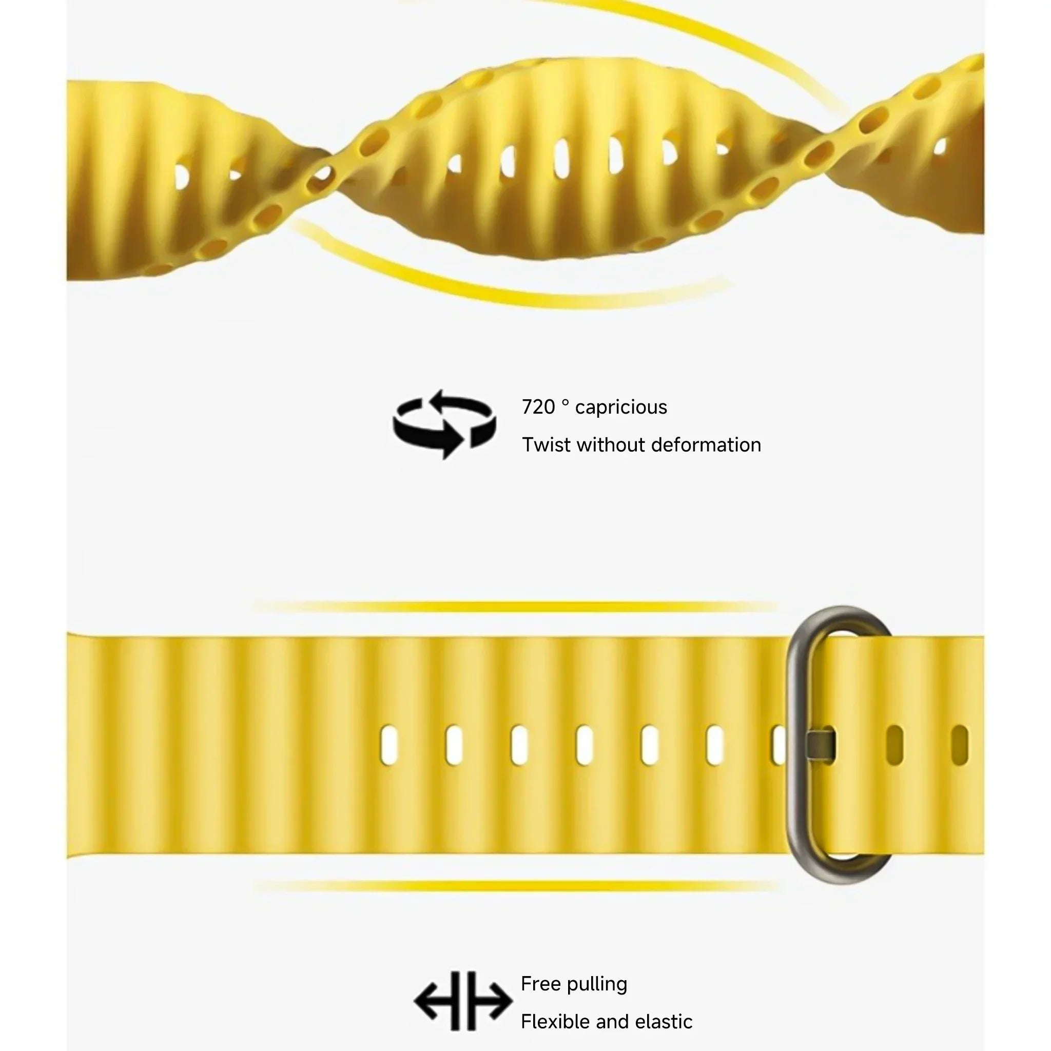 Silicone Ocean band for Apple Watch band Series Ultra 11 9 8 7 6 5 4 10 SE Apple Watch band 42mm 44mm 45mm 49mm 40mm 41mm 46mm bands