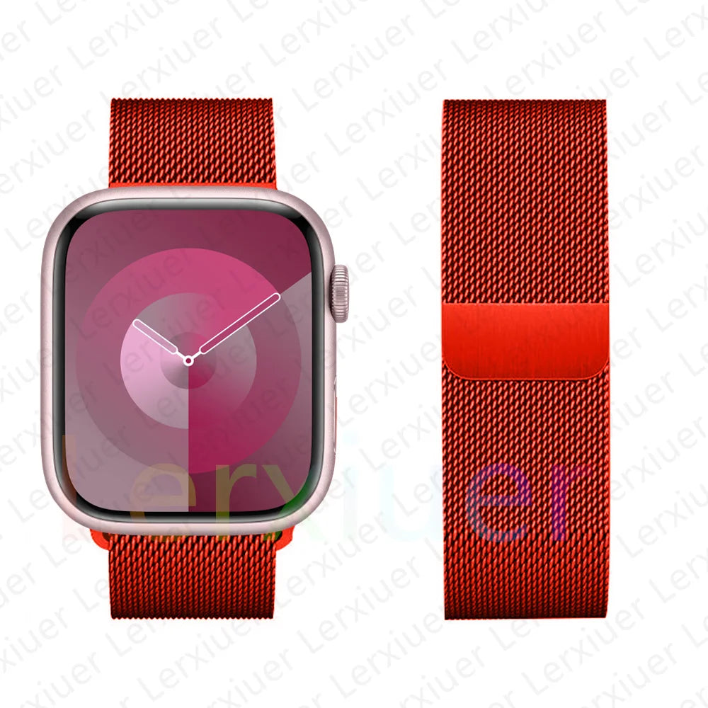 Milanese Loop For Apple Watch band 46mm 44mm 45mm 40mm 42mm 41mm 38mm 49mm band Apple Watch Series 10 Ultra 2 9 8 SE 7 6 5 Band