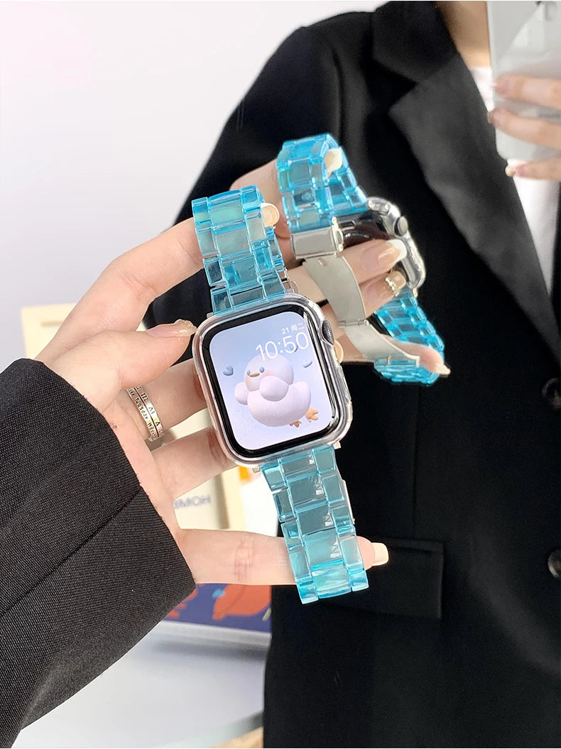 Transparent Link Bracelet For Samsung Galaxy Fit 3 Glacier Strap For Samsung Fit 3 Smart Watch Correa Accessories