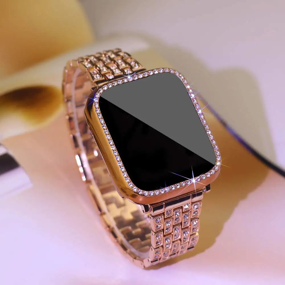 Diamond Band+cover for Apple Watch case Series 10 42mm 46mm 41mm 45mm band+Screen Protector+Bumper Apple Watch 9 8 7 6 5 4 40mm 44mm