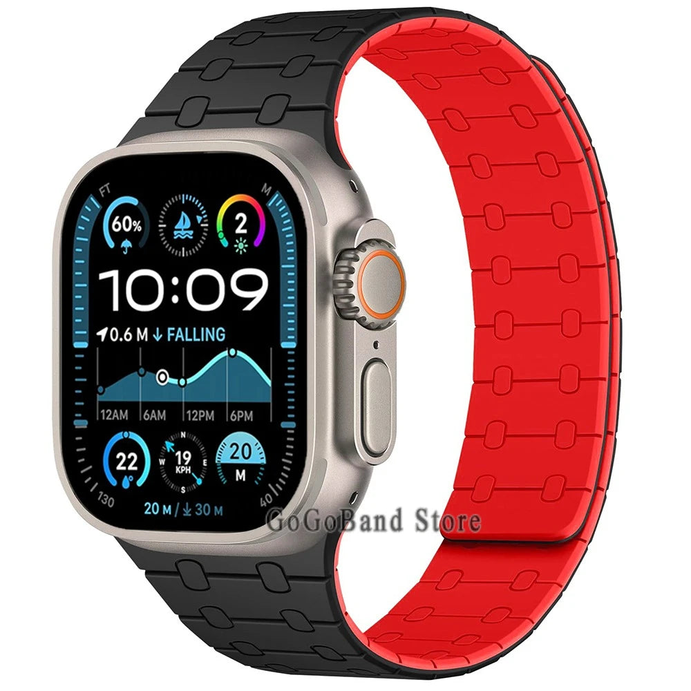 Magnetic Silicone band for Apple Watch Ultra 3 2 49mm 46mm 42mm 45mm 44mm sport band Apple Watch Series 11 10 9 8 7 6 SE 5 band