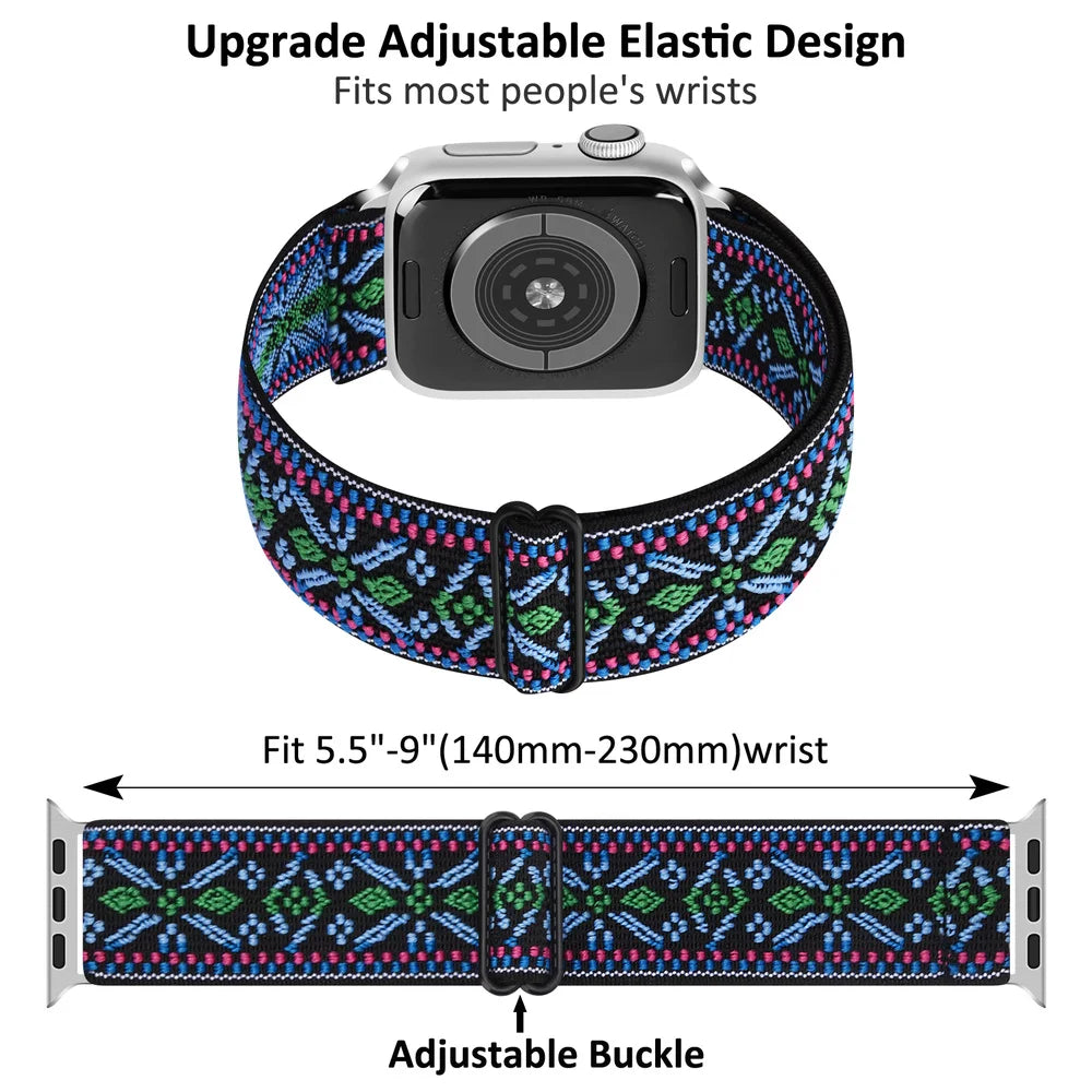 Scrunchie band for Apple Watch band 44mm 40mm 38mm 42mm Elastic Nylon SmartWatch band For Apple Watch 7 6 5 4 3 2 1 SE Watchband