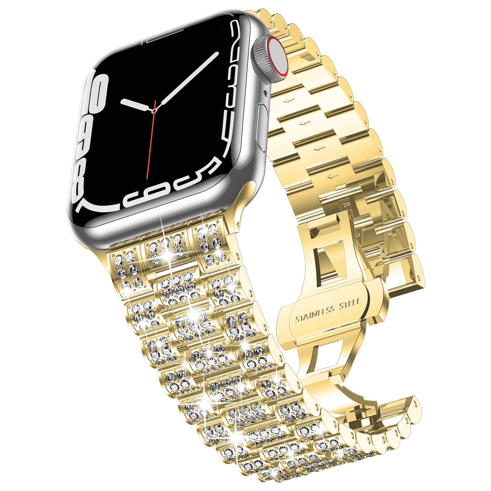 Women's Diamond band For Apple Watch Ultra 2 band 9 49mm 44mm 40mm 41mm 45mm metal band Apple Watch Series 8 7 6 SE 5 Watchband