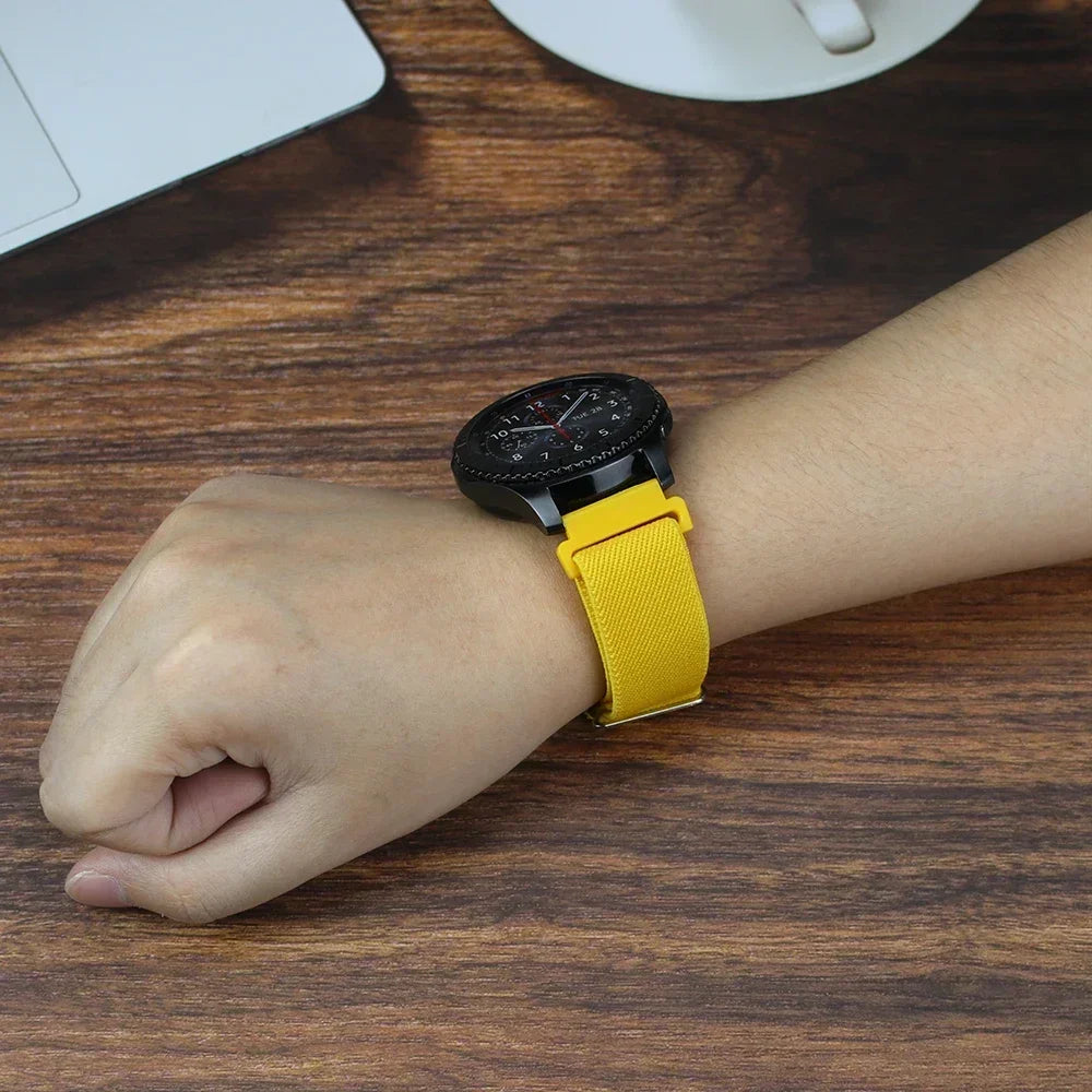20mm 22mm Elastic Nylon Loop Strap for Samsung Galaxy Watch 4 5 6 7 40/44mm Pro Calssic 42/46mm Band Huawei Gt2/3 Amazfit Gts2/4