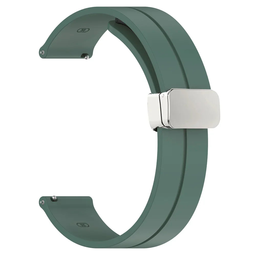 20mm 22mm Strap For Samsung Galaxy watch 4/5 pro/classic/gear s3/active 2 Sport Silicone Magnetic Buckle Huawei GT 2 2e 3 band