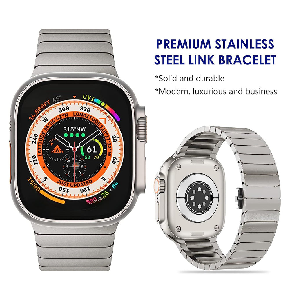 Titanium color band For Apple Watch Ultra 3 49mm 11 10 46mm 9 8 7 5 SE loop for Apple Watch 45mm 41mm 42mm 44mm stainless steel band