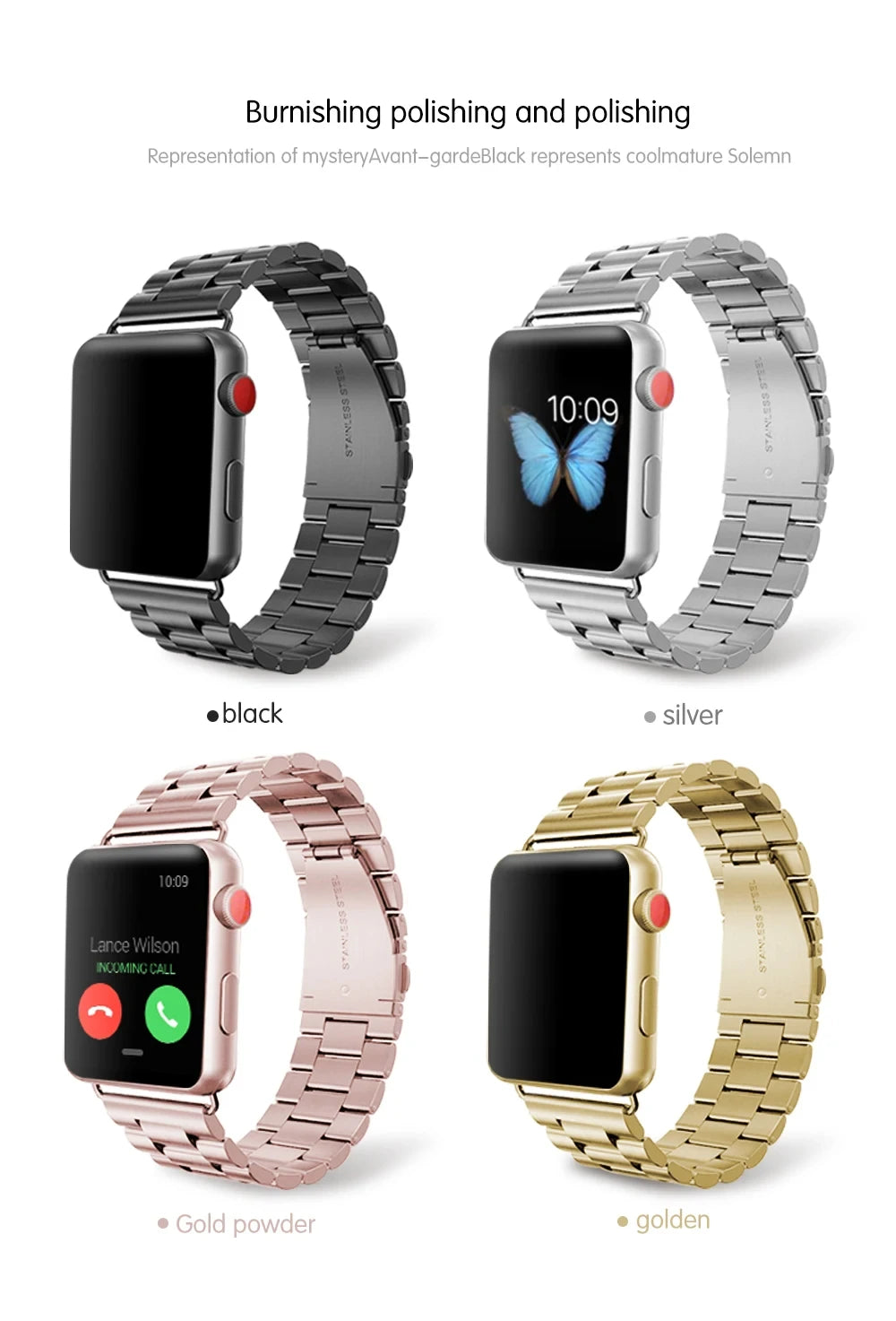 Compatible with Apple Watch 38mm 40mm 41mm 42mm 44mm 45mm 49mm , Business Stainless Steel metal Watch Band,Suitable for Apple Watch SE 98765