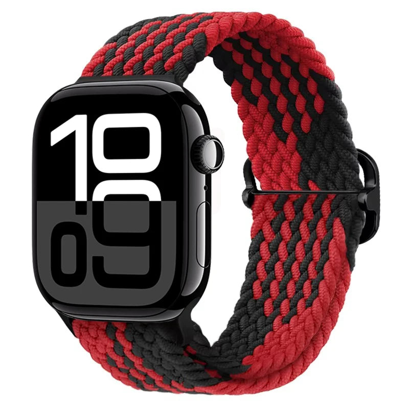 Braided Nylon band For Apple Watch Ultra 49mm 46mm 45mm 44mm 42mm 41mm 40mm Elastic band Apple Watch 11 10 9 8 7 SE 4 5 6 Belt