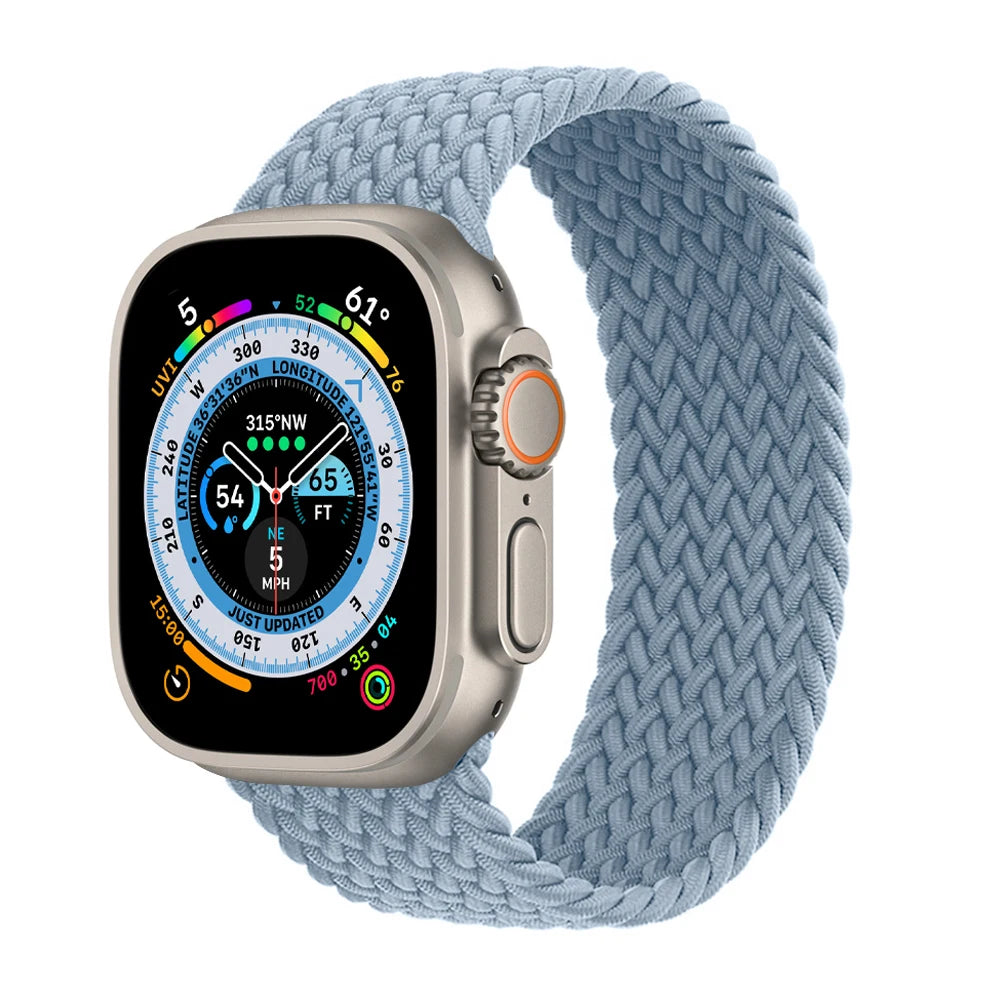 Braided Solo Loop For Apple Watch band 44mm 40mm 45mm 41mm 49mm 42mm 46mm band Apple Watch Series 10 9 SE 8 7 6 5 4 Ultra 2 Band