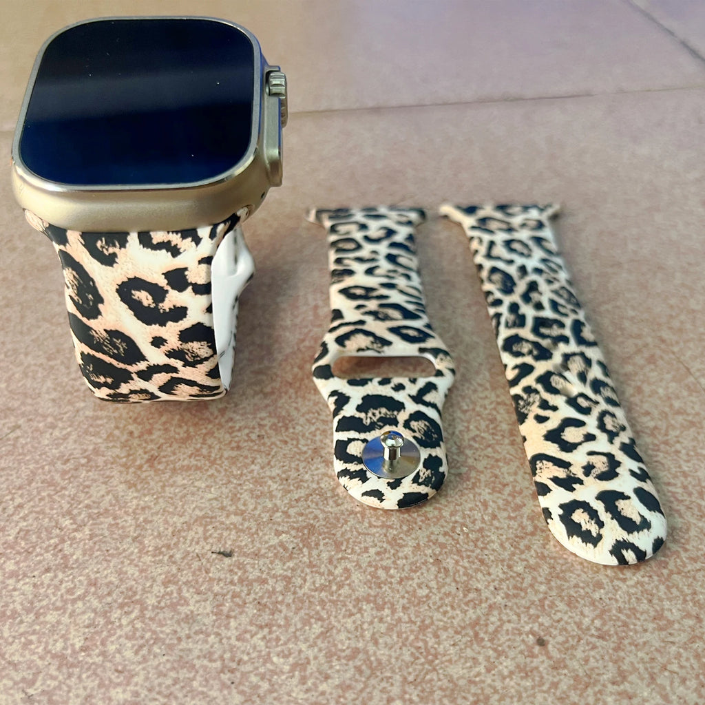 Silicone band For Apple Watch Ultra band 49mm 46mm 45mm 44mm Zebra pattern correa band Apple Watch Series 11 10 9 8 7 Watchbands