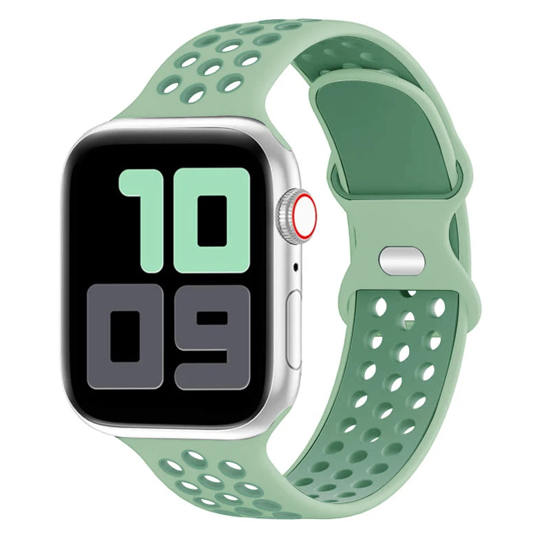 Sport band for Apple Watch band 44mm 40mm 42mm 38mm 41mm 45mm Air hole Silicone band Apple Watch Series 9 8 7 6 SE 5 Ultra 2 49mm