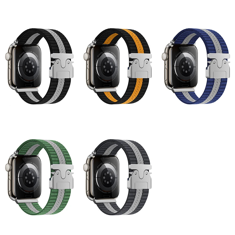 Nylon Parachute Buckle Twill band for Apple Watch band 49mm 46mm 42mm 45mm 44mm 41mm band Apple Watch 11 10 9 8 7 6 5 SE Ultra 3