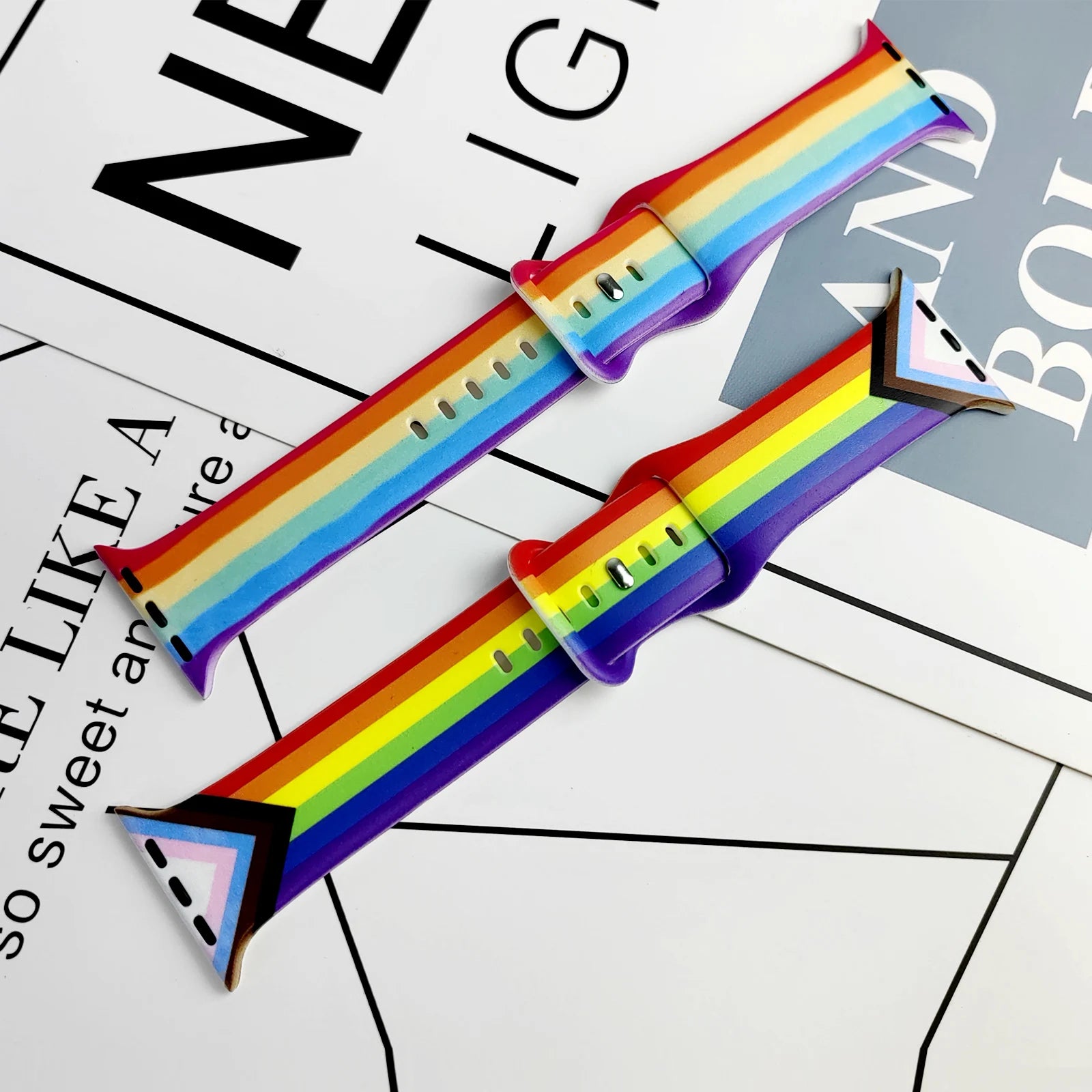 Rainbow Printed band for Apple Watch 10 9 8 7 SE Silicone band Replaceable band for Apple Watch 46mm 44mm 42mm 41mm Watchband