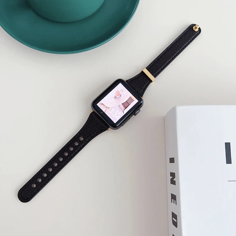 Sheepskin band for Apple Watch 10 band 46mm 42mm 41mm 45mm 40mm 44mm Slim Leather Women band Apple Watch Series 8 7 SE 6 5 Belt