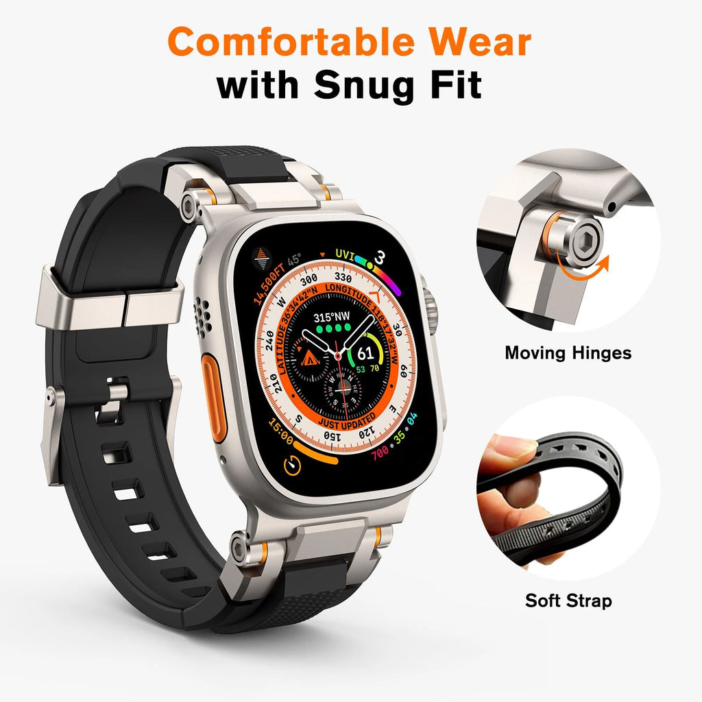 Men's Sport TPU band for Apple Watch band Ultra 2 49mm 46mm 45mm 44mm 42mm Silicone band for Apple Watch Series 10 9 8 7 6 5 4