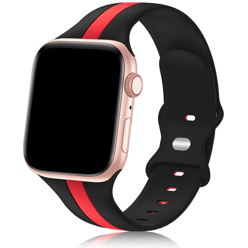 band for Apple Watch band 49mm 44mm 45mm 41mm 40mm 42mm 38mm Silicone Sport band Apple Watch serie 8 7 SE 6 5 4 3 2 1 Ultra 49mm