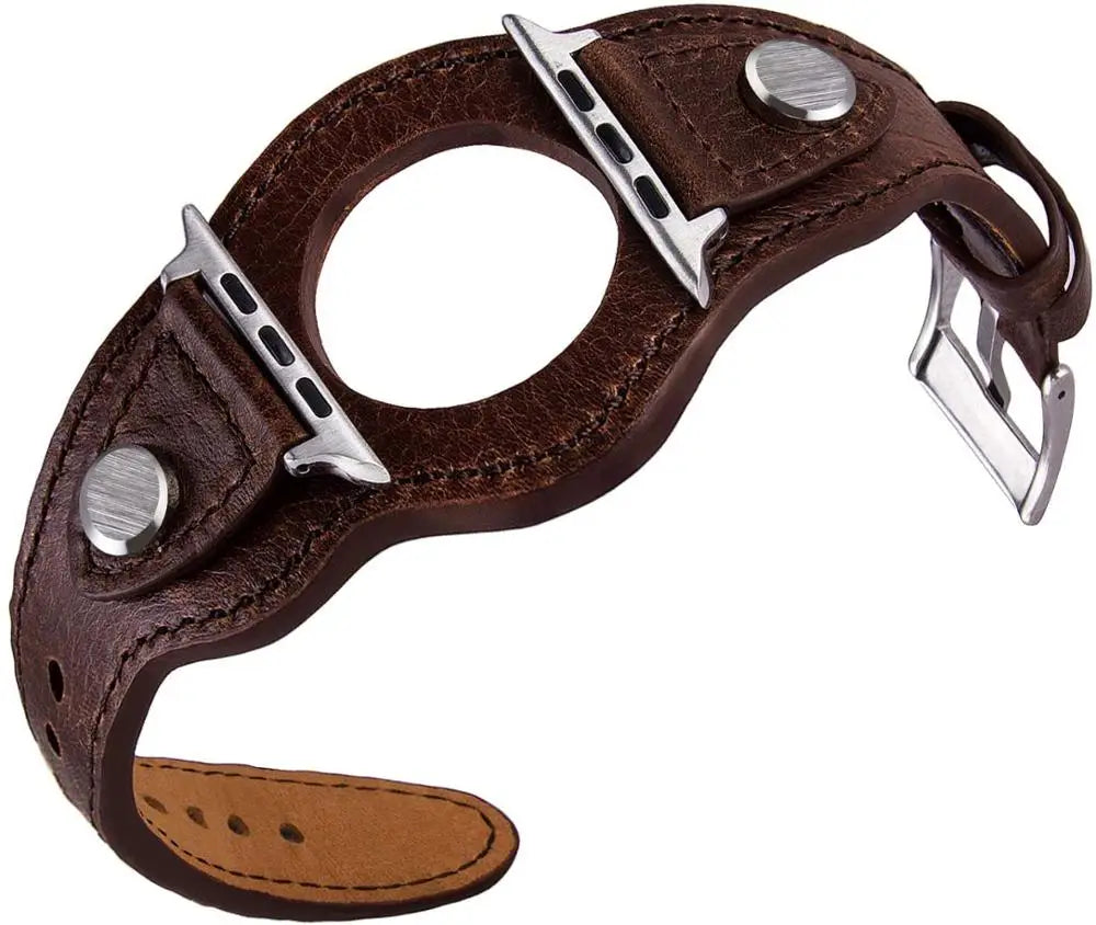 Cuff band For Apple Watch band 44mm 40mm 42mm 38mm 49mm Leather band Apple Watch Series 6 SE 3 7 Ultra 2 8 9 45mm 41mm band