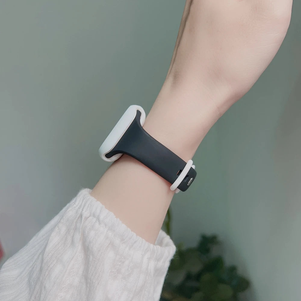 2pack silicone band +case set for Apple Watch Correa s11 women Sport 38mm 40mm 41mm 42mm 44mm 45mm 49mm for Apple Watch Series band