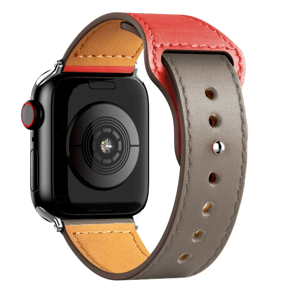 Leather band For Apple Watch Ultra 2 49mm 44mm 40mm 41mm 45mm 38mm 42mm wrist band for Apple Watch Series 9 8 7 3 4 5 6 se