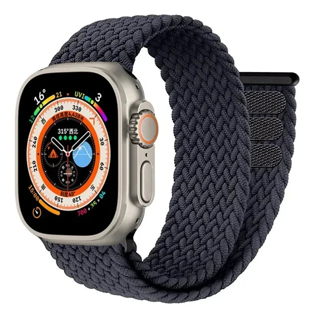 Braided Solo Loop For Apple Watch band 44mm 40mm 45mm 41mm 42mm Ultra 2 49mm correa band Apple Watch Series 9 7 3 5 SE 6 8 band