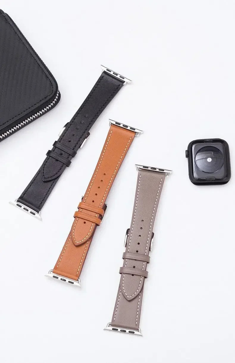 Leather band for Apple Watch 10 band 49mm 44mm 45mm 42mm 46mm 40mm 41mm Woman Man band Apple Watch Series 9 8 7 6 5 4 3 SE Band