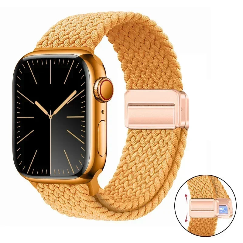 Magnetic Braided band For Apple Watch band 46mm 42mm 45mm 41mm 44mm 40mm Ultra 2 49mm Nylon band Apple Watch 10 9 8 7 6 5 4 SE