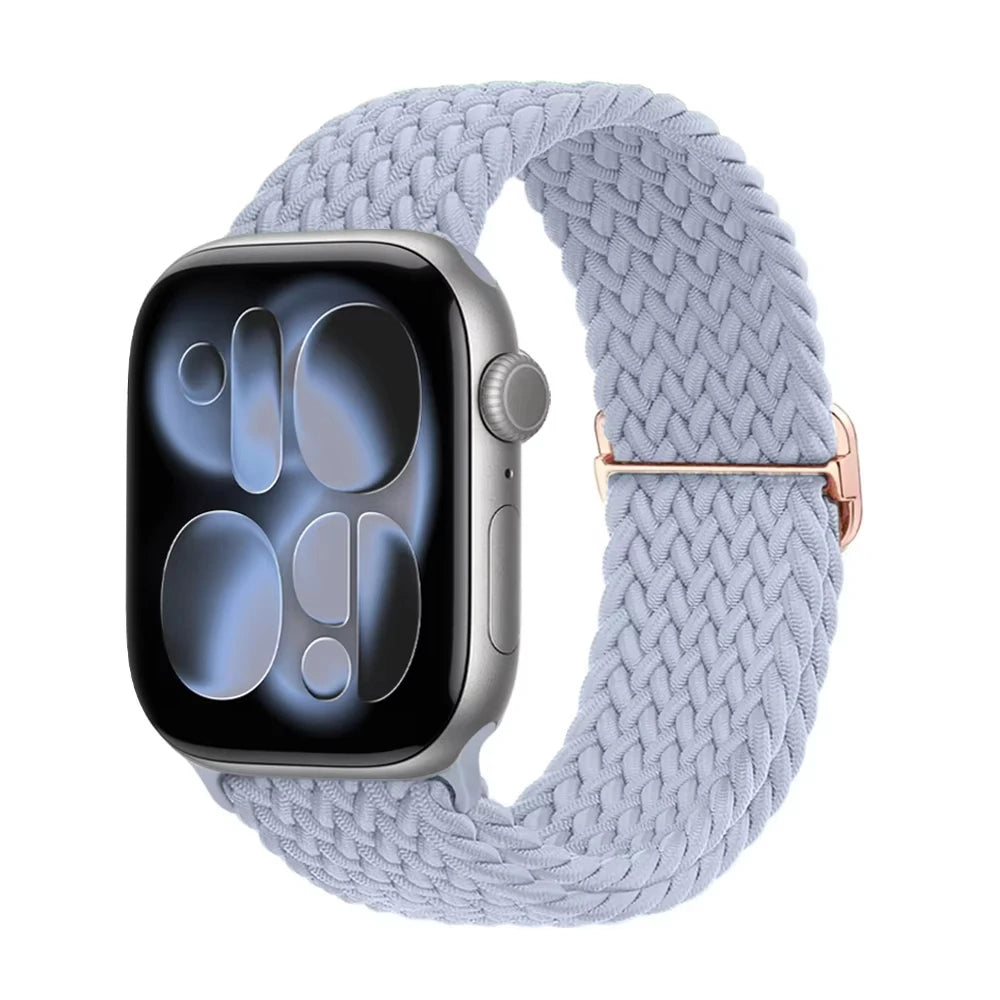 Braided band For Apple Watch band 44mm 45mm 49mm 46mm 40mm 41mm 38mm Elastic Adjustable Nylon band Apple Watch Series 11 10 9 8 SE 7 Ultra3