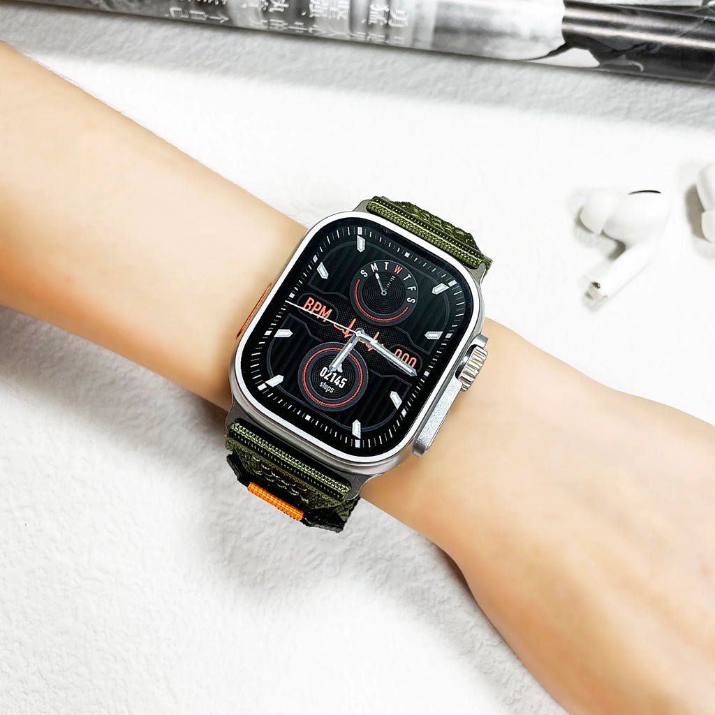 Nylon Five Loop band for Apple Watch Ultra 3 2 1 49mm Wristband for 11 10 9 8 7 6 5 4 SE3 46mm 45mm 44mm 42mm 41mm 40mm Correa