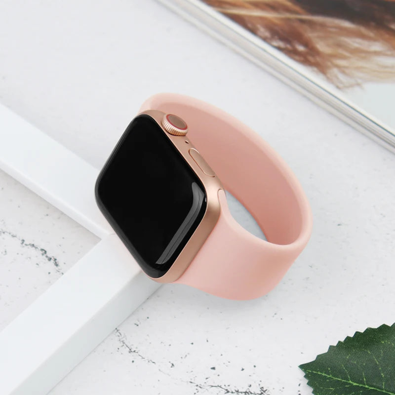 Solo Loop For Apple Watch band 45mm 44mm 40mm 41mm 42mm Ultra 49mm 38mm 44mm correa band Apple Watch Series 9 8 7 SE 3 4 5 6 band