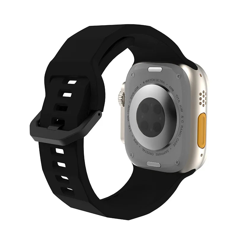 Silicone band For Apple Watch Ultra 3 2 1 49mm 11 10 46mm 42mm 9 8 7 45mm 41mm Wave band Wristband Apple Watch 6 5 SE3 44mm 40mm