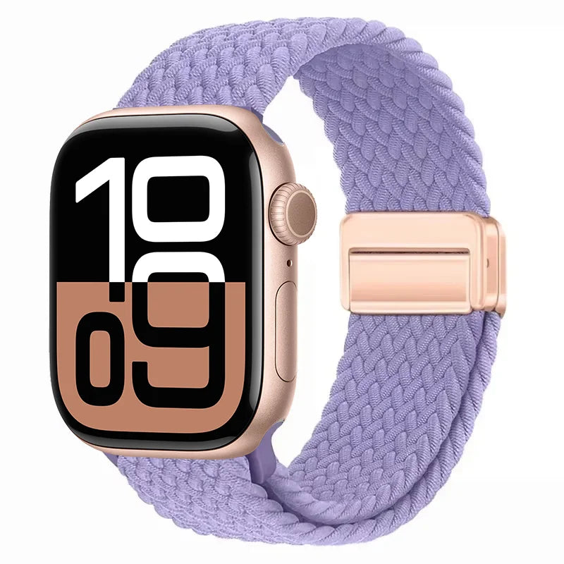 Nylon Braided Loop band for Apple Watch Ultra 3 2 49mm 11 10 42mm 46mm 9 8 7 45mm 41mm Magnetic band Apple Watch 6 5 SE 44mm 40mm band
