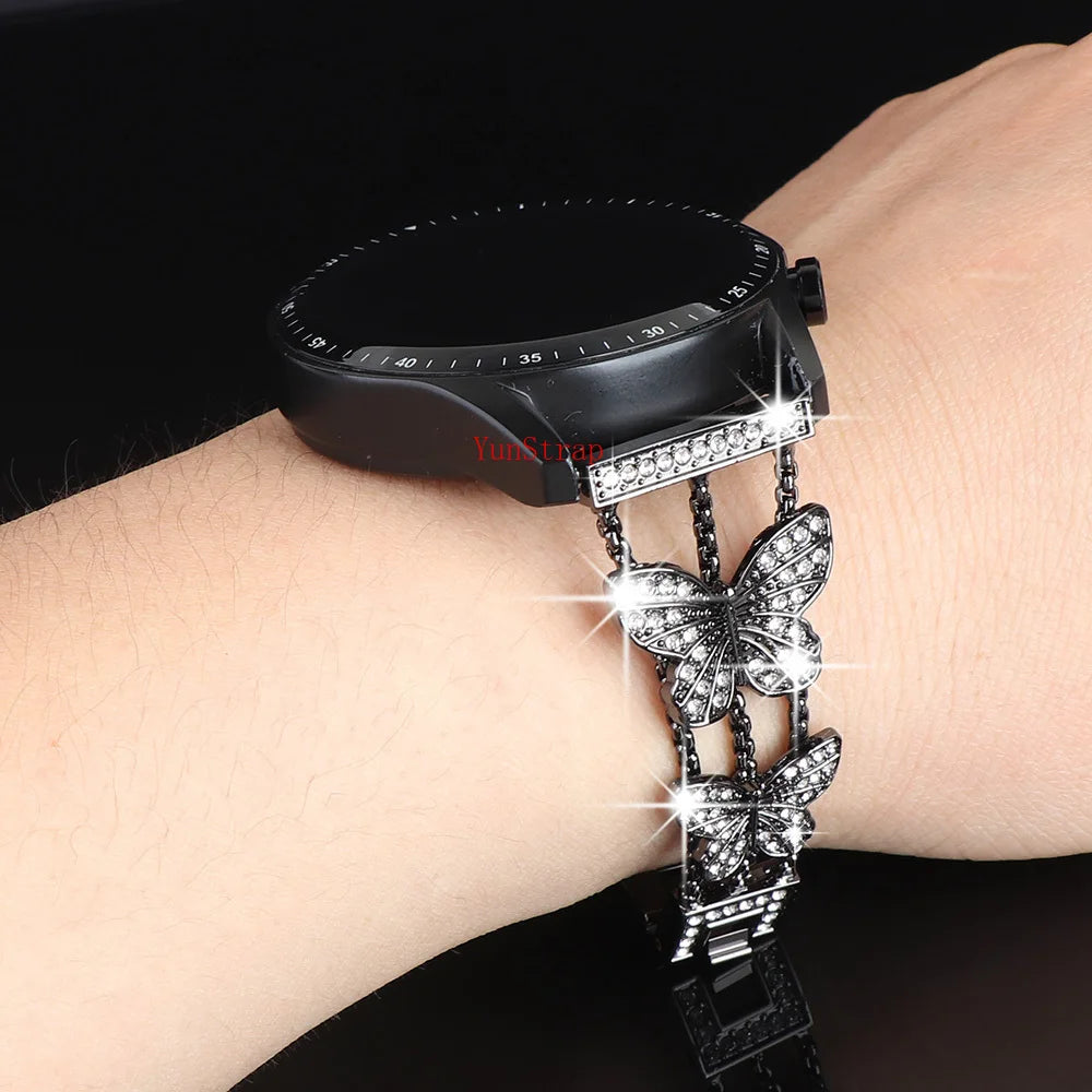 20/22mm Butterfly Style Strap For Huawei Watch 4 GT 2 2e 3 4 5 5Pro Bracelet For Samsung Galaxy Watch 4 5 6 7 classic/active