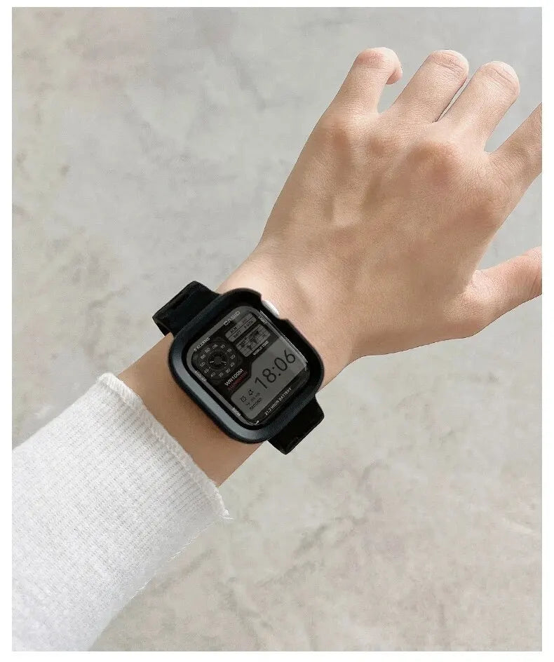 Candy Silicone Case+ band For Apple Watch Series 9 45mm band 8 7 42mm 41mm SE 6 5 4 3 2 1 44mm 40mm 38mm Apple Watch Ultra 2 49mm