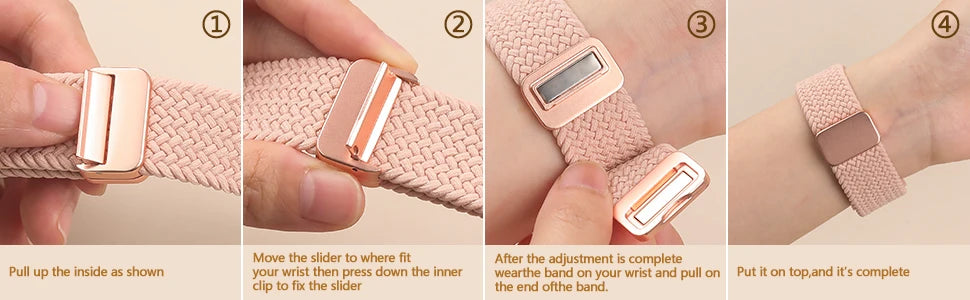 No Gaps Band For Samsung Galaxy Watch 7 6 4 classic/5 pro 47mm 44mm 40mm Braided solo loop Magnetic bracelet Galaxy watch6 strap