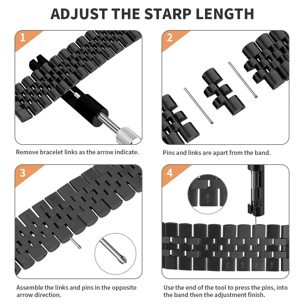 Stainless Steel band for Apple Watch band 45mm 41mm Ultra 49mm 44mm 40mm 42mm 38mm metal Wristband Apple Watch Series 9 8 7 SE 6 5 4