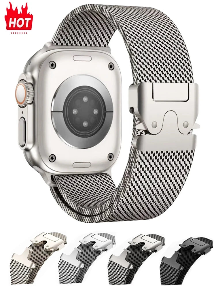 Titanium Milanese Loop For Apple Watch Ultra 2 49mm Series 10 9 8 7 6 5 4 SE 46mm 42mm 41mm 45mm 44mm 38mm 40mm band Accessories