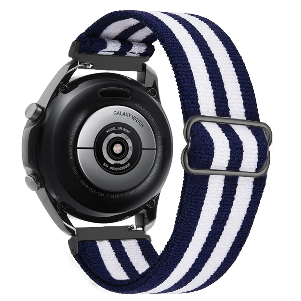 20mm 22mm strap For Samsung Galaxy watch 7/6/5 pro/4/classic/Active 2/Gear S3 Adjustable Nylon Elastic Huawei GT 2/4/3 Pro band