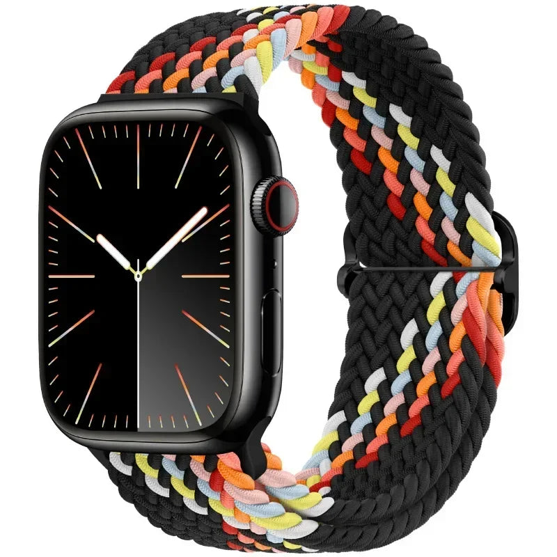 Braided Nylon band for Apple Watch band Ultra 2 49mm Series 10 46mm 42mm 44mm 40mm 41mm Adjustable band Apple Watch 9 8 7 6 SE 5 4