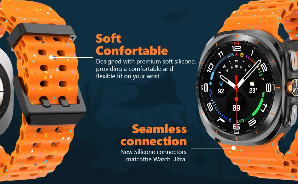 Luminous Strap for Samsung Galaxy Watch 7 Ultra 47mm Smart Watchband Silicone Bracelet for Galaxy Watch 7 Ultra Men Women Correa