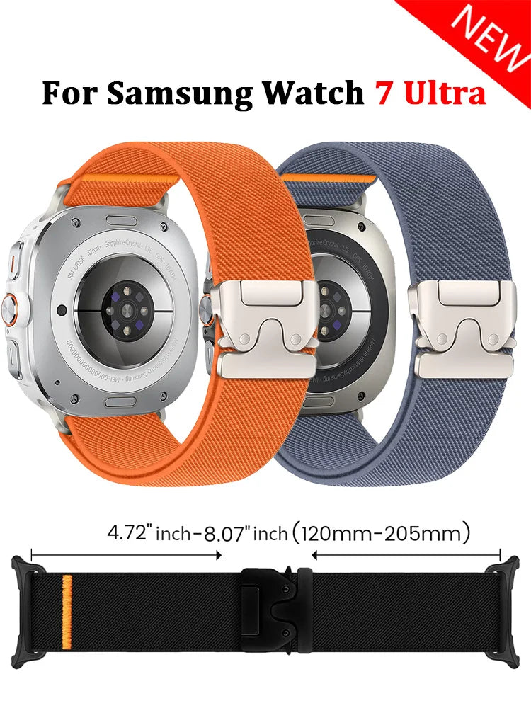 Parachute Strap For Samsung Galaxy Watch Ultra Band 47mm stretch Nylon correa pulseira Bracelet for Galaxy Watch 7 ultra Strap