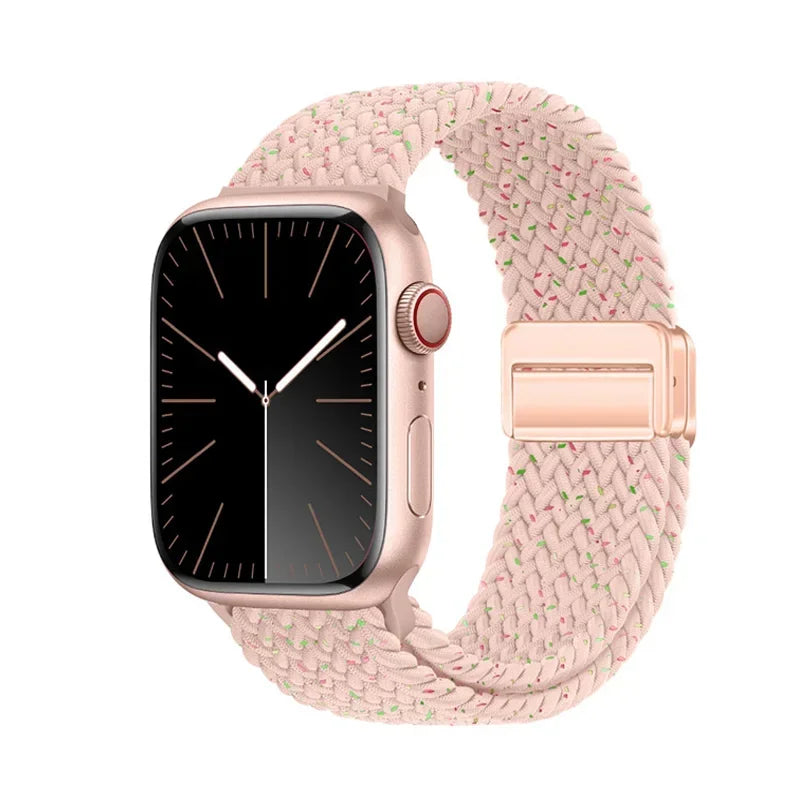 Magnetic band For Apple Watch band 44mm 40mm 45mm 46mm 49mm 41mm Nylon Braided band Apple Watch Series SE 5 4 7 6 8 9 10 Ultra 2