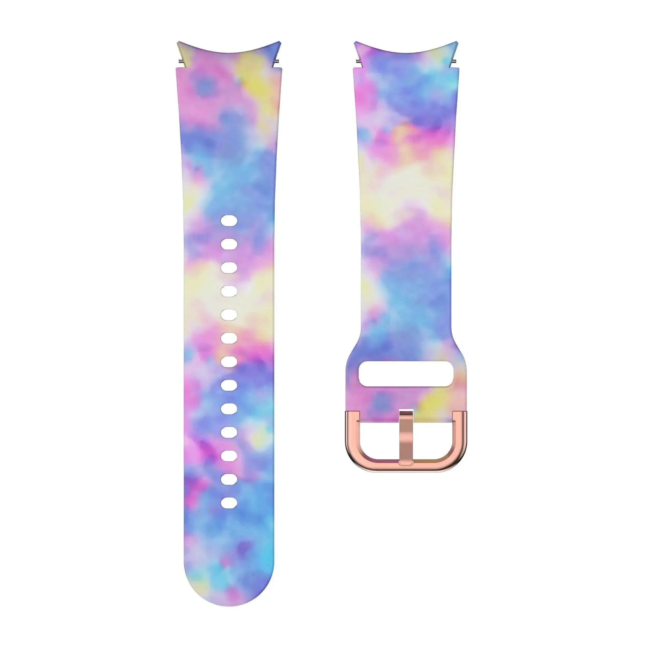 Printed Silicone Strap For Samsung Galaxy FE 4/5/6/7 40mm 44mm Colors Bracelet Watchband For Watch 4-6 Classic 47mm43mm 46mm42mm