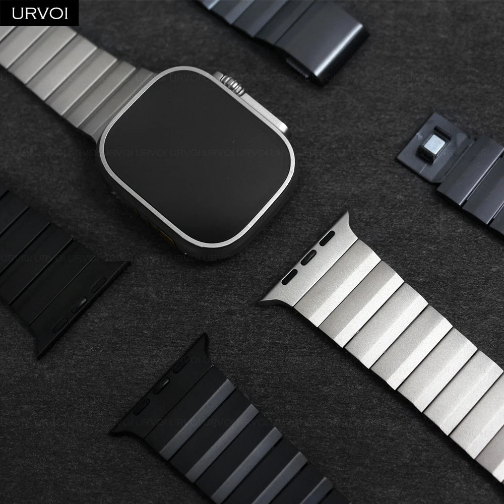 URVOI Titanium band for Apple Watch Ultra 3 2 Series 11 10 9 8 7 6 SE band for Apple Watch Magnet Closure accessories 46mm 49mm
