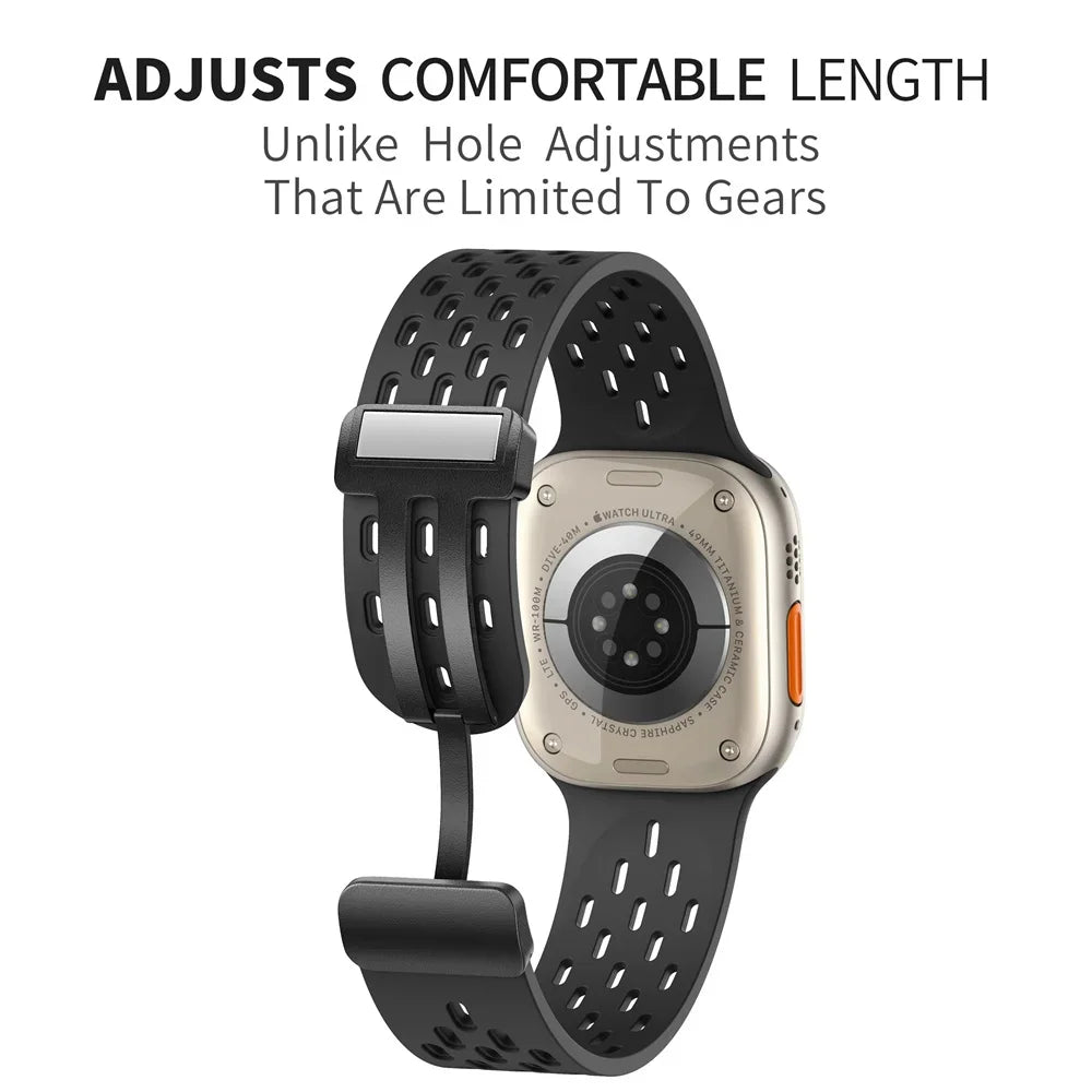 Magnetic band For Apple Watch Ultra 2 band 49mm 44mm 45mm 40mm 41mm 42mm 46mm 45mm Silicone band Apple Watch Series 10 9 7 8 SE 6 5