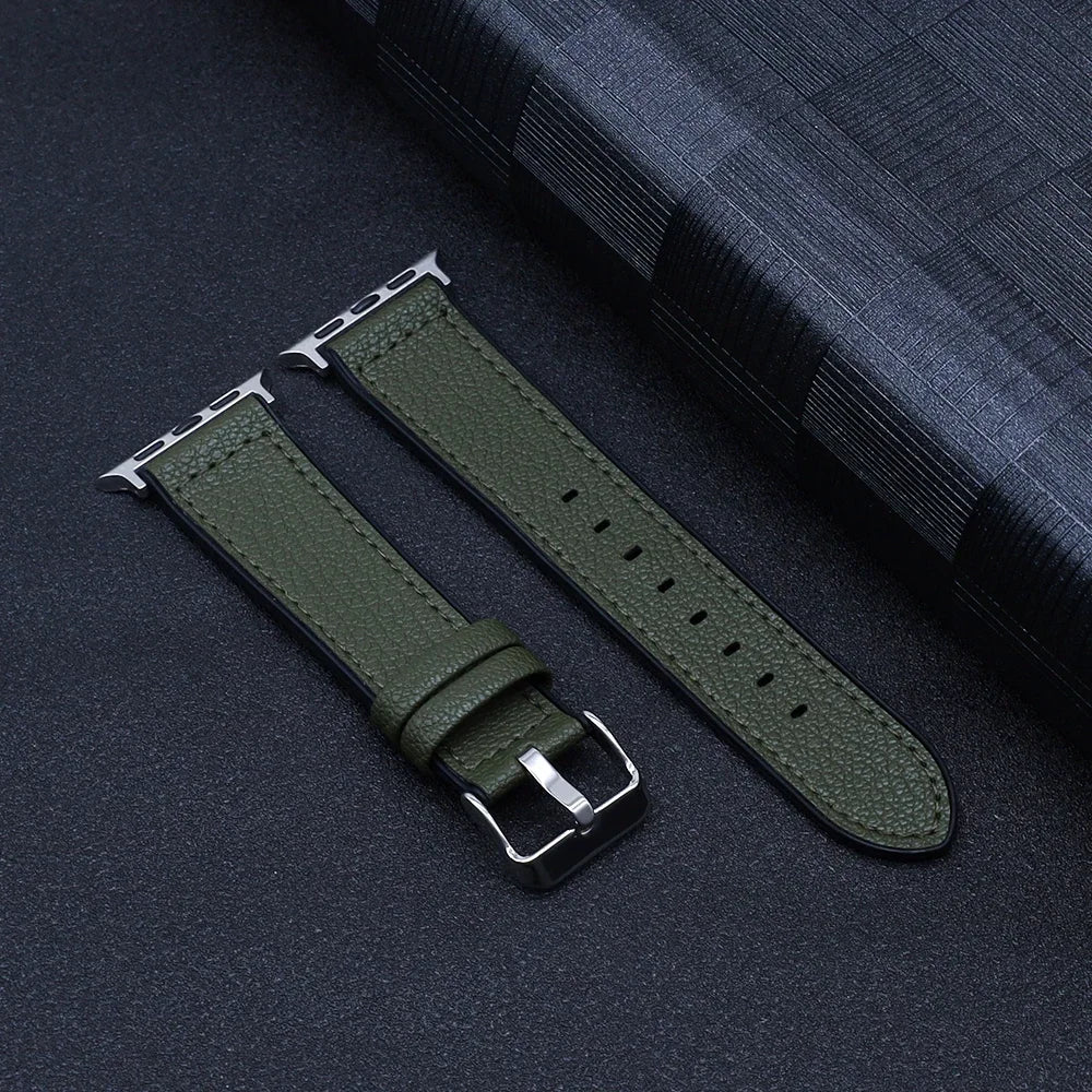 PU Leather band for Apple Watch band 45mm 44mm 40mm 42mm 46mm 41mm Ultra 49mm soft band for Apple Watch Series 10 9 8 7 6 5 SE 4