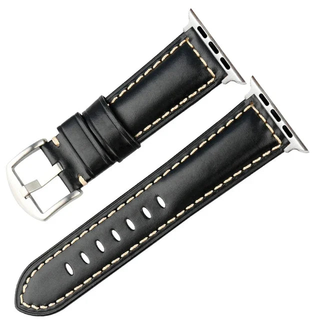 Vintage Cow Leather Watch band for Apple Watch band for Series 9 8 Ultra 2 49mm 45mm 44mm 41mm 42mm 40mm Leather band for Apple