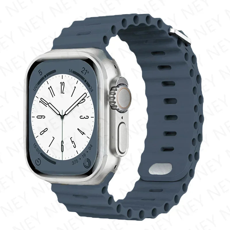 Ocean band For Apple Watch Ultra 2 band 49mm 9 8 7 45mm 41mm Silicone band Wristband Apple Watch 10 6 5 4 3 SE 44mm 40mm 42mm band