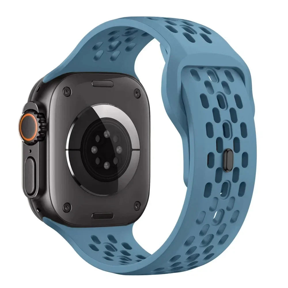 Sport Silicone band for Apple Watch Ultra 2 1 10 42mm 46mm 49mm Soft Breathable band Wristband Apple Watch Series 9 8 7 6 5 4 SE Band