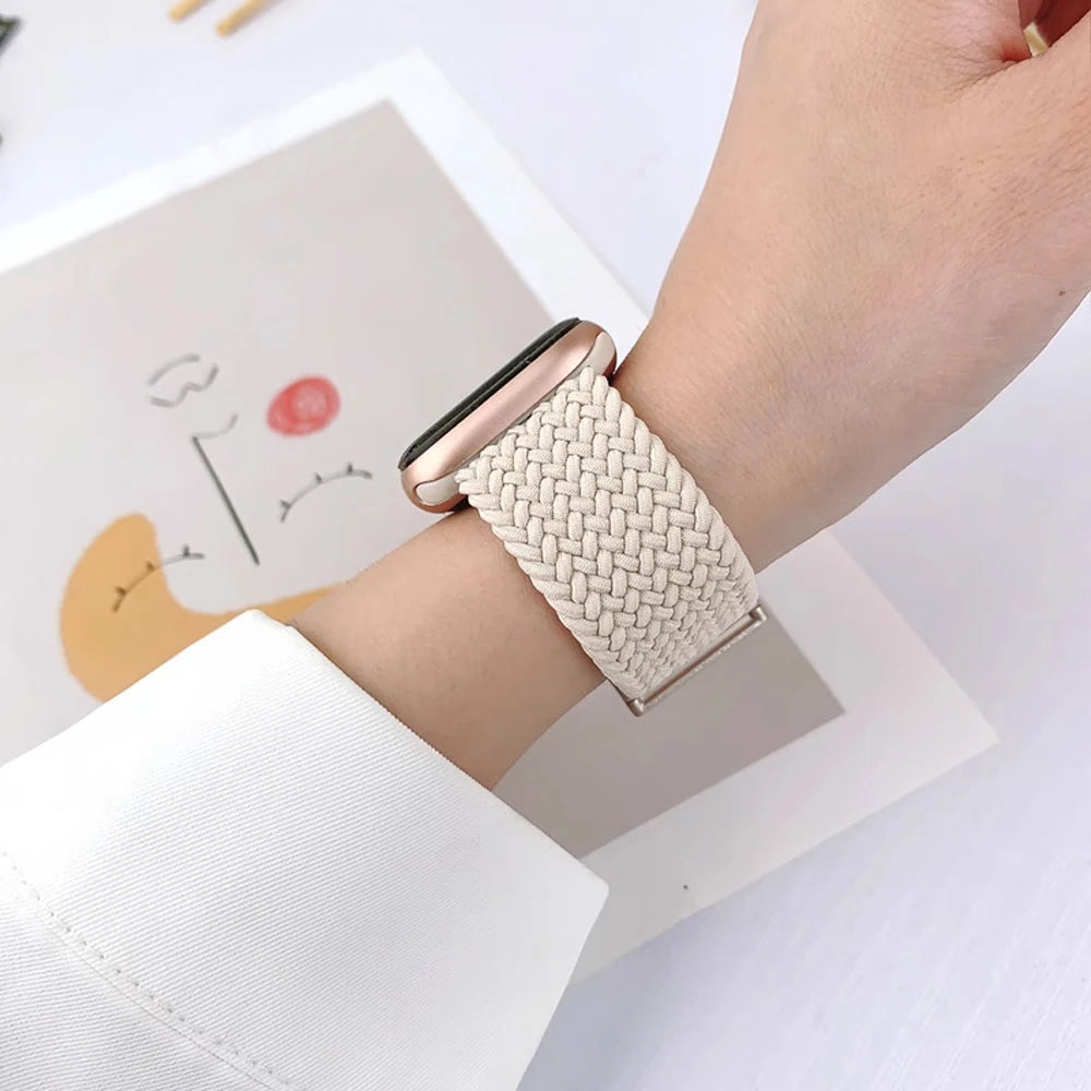 Braided LOOP band For Apple Watch 11 10 band 42mm 46mm SE3 40mm 44mm Magnetic Correa band Series 9 7 6 8 45mm 41mm 40mm Band