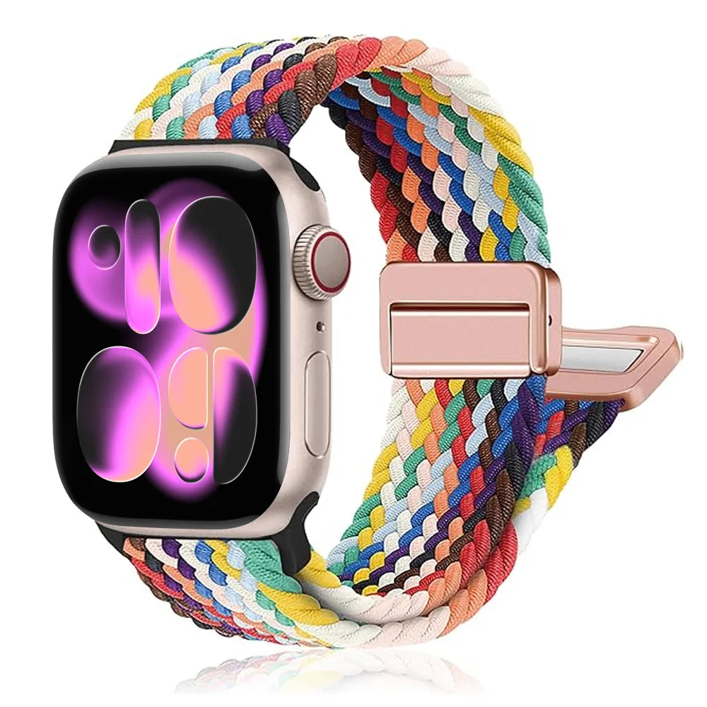 Braided LOOP band For Apple Watch 11 10 band 42mm 46mm SE3 40mm 44mm Magnetic Correa band Series 9 7 6 8 45mm 41mm 40mm Band